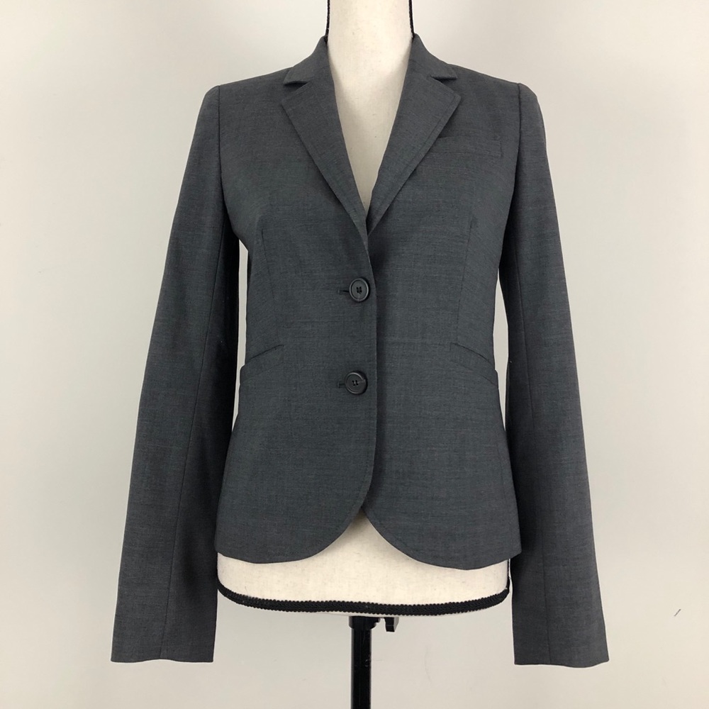 J. Crew 2 Button Stretch Wool Blazer in Gray